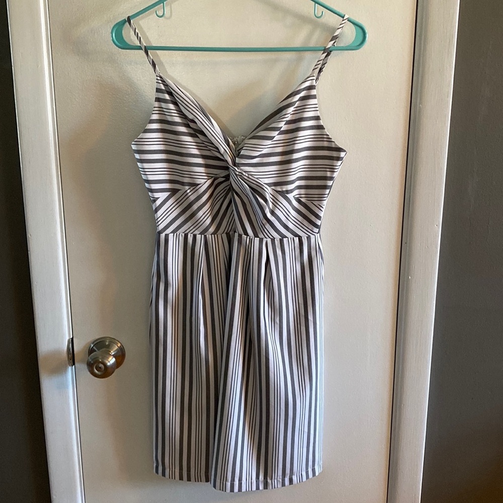 White and Gray Stripe dress